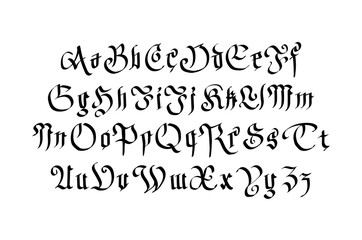 Fototapeta premium Modern Gothic Style Font. letters with decorative elements