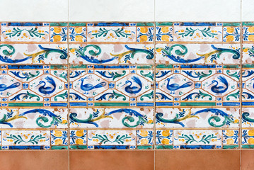 Vintage old ceramic tiles bathroom