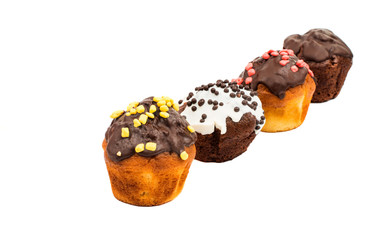 muffins with icing isolated