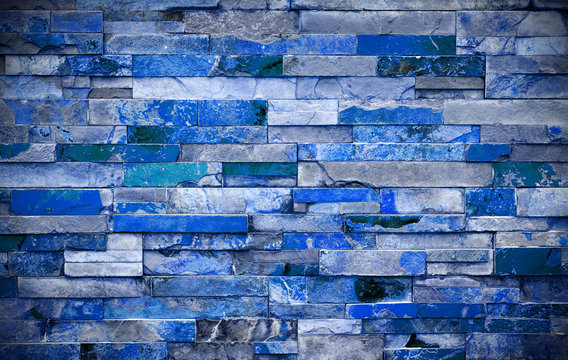 blue stone blocks wall