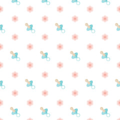 Seamless baby pattern. Nipple.