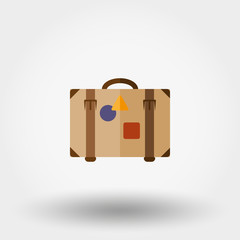 Suitcase. Flat icon.
