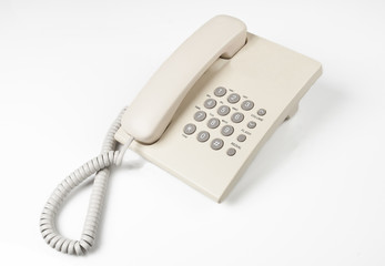 beige landline phone