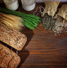 freshly baked bread with seeds