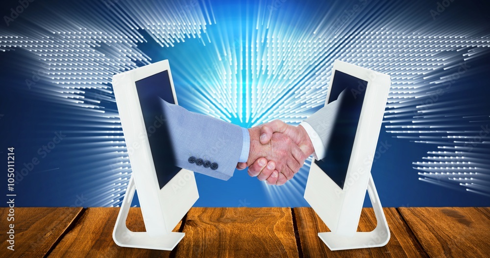 Aufkleber composite image of side view of shaking hands