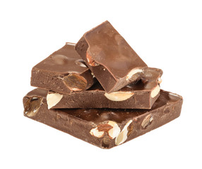 Chocolate isolated on white. without shadow