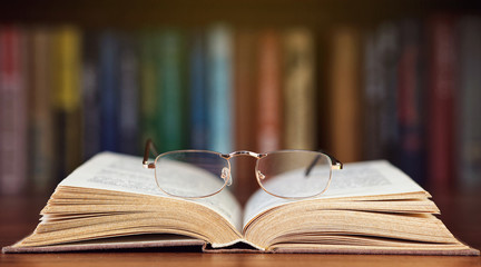 Glasses on a book