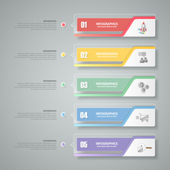 Design infographic template 5 steps for business concept.