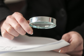 businessman looking at a document