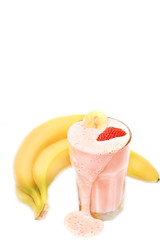 banana strawberry milk smoothie