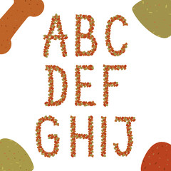 Alphabet of dog food. Part 1