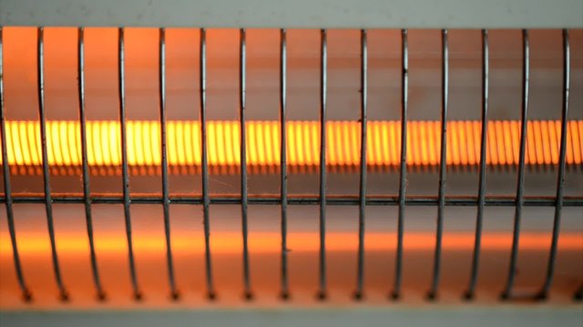 Red hot electric heater, focus change