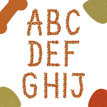 Alphabet of dog food. Part 1