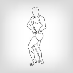 Bodybuilder. Vector silhouette against white background