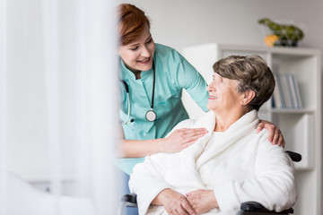 Fototapeta premium Disabled patient during hospital treatment