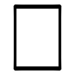 i_mockup black tablet isolated on white background