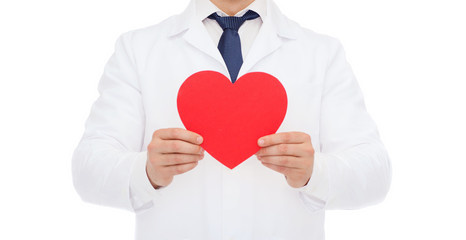 male doctor with red heart