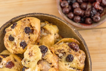 Homemade cookies with aronia and cranberries