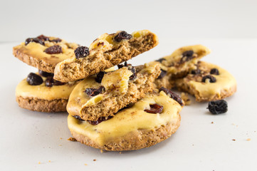 Homemade cookies with aronia and cranberries