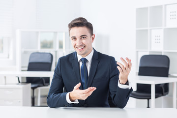 Man in empty office