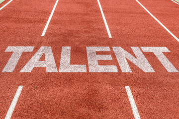 Talent written on running track