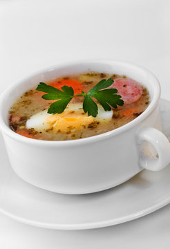 Polish Zurek, easter soup.