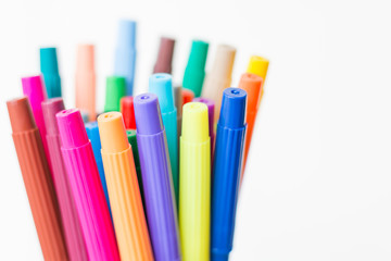 Color pen  on white background