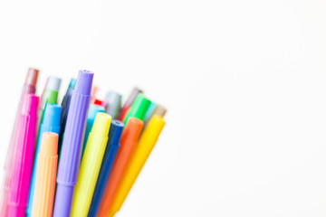 Fototapeta premium Color pen on white background