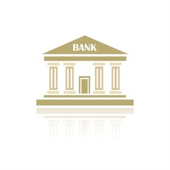 Icono de un edificio de banco. Ilustración vectorial