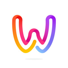 W letter colorful logo.