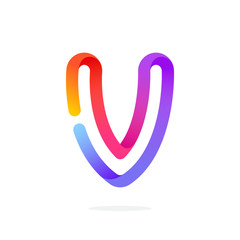 V letter colorful logo.