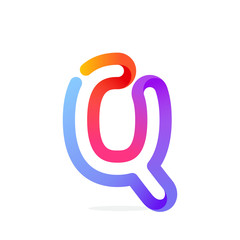 Q letter colorful logo.