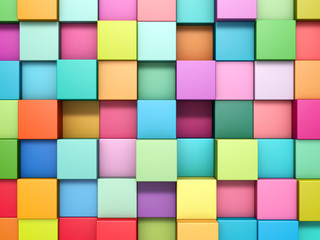 Abstract background of multi-colored cubes