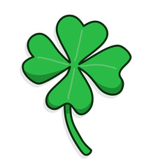Shamrock, a hand drawn vector illustration of a shamrock (clover), the clover and the shadow backdrop are on separate group for easy editing.