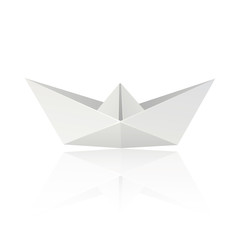 Origami Boat isolated on white