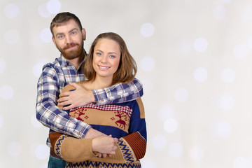 Fototapeta premium Cheerful young couple standing