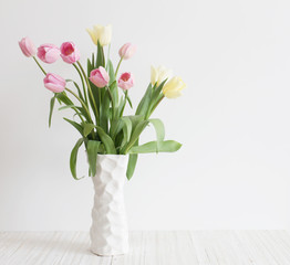 tulips on white background