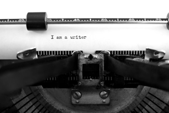 Old Typewriter with Paper I am a Writer