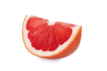 Fototapeta na wymiar Fresh Pink Grapefruit Isolated On White
