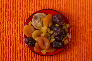 dried fruits on the saucer