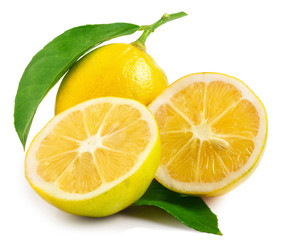 Fresh lemon isolated on white