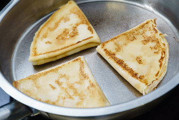 crepes on the pan