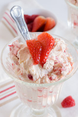 Eton Mess a traditional English summer dessert of strawberries meringue and cream