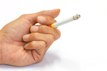 Cigarette in hand of men