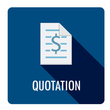 "QUOTATION" Flat Style Vector Web Button