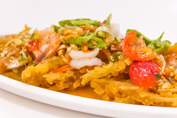 Thai Food (Yum Sam Grob) : Crispy Fish Maw in Spicy Salad