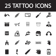 tattoo studio icon set