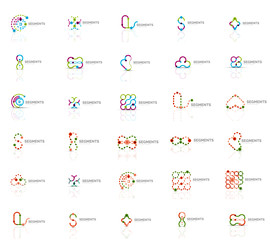 Collection of colorful abstract origami logos