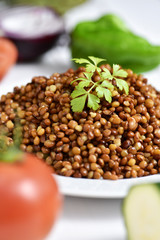 cooked lentils