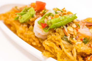 Thai Food (Yum Sam Grob) : Crispy Fish Maw in Spicy Salad